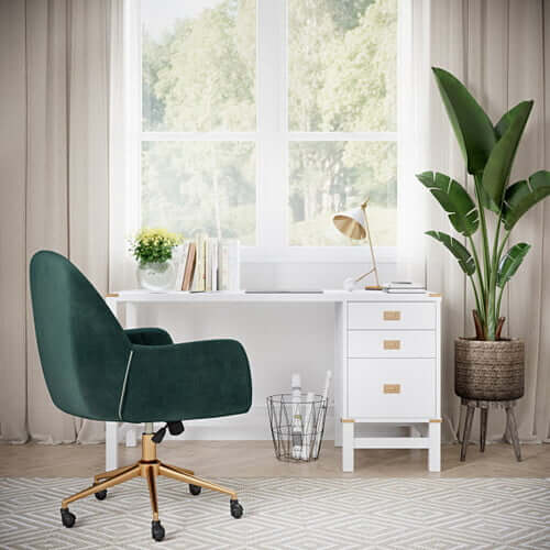 velvet green office chair