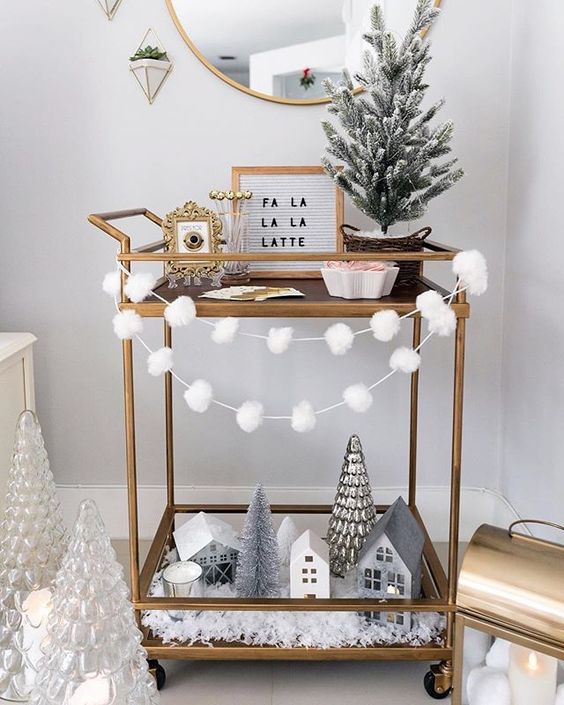 christmas bar cart styling