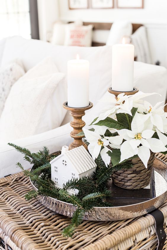 side table tray christmas decor