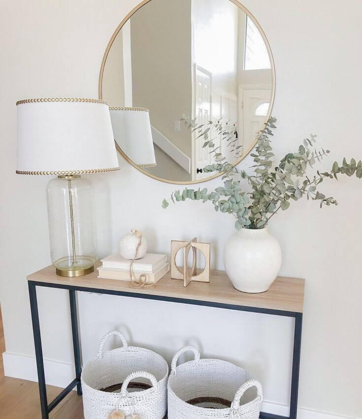 how to decorate a narrow entryway table