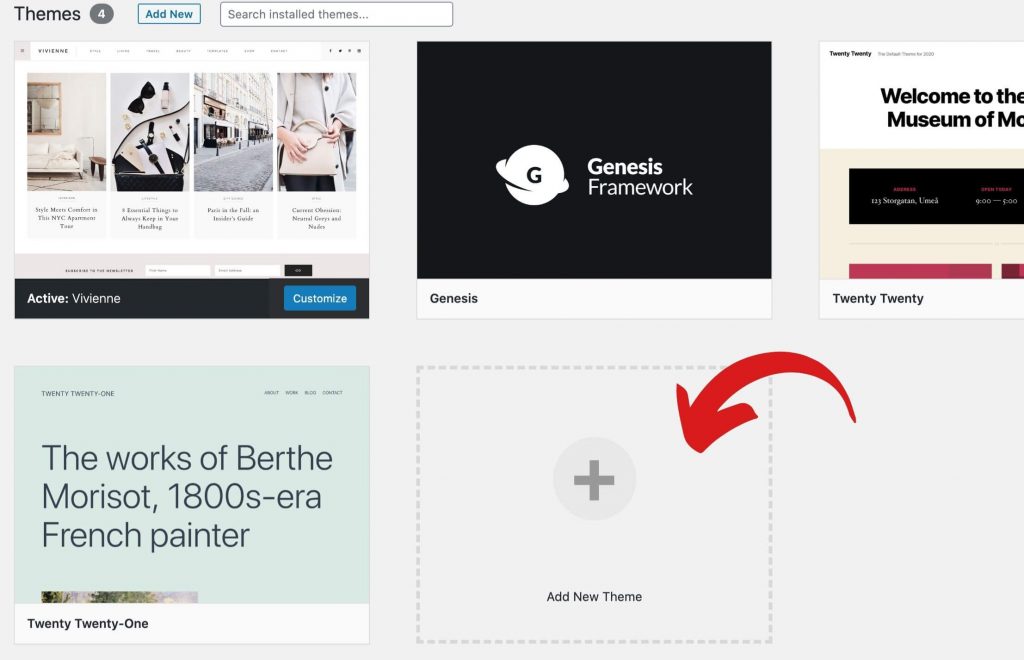 add new theme in wordpress