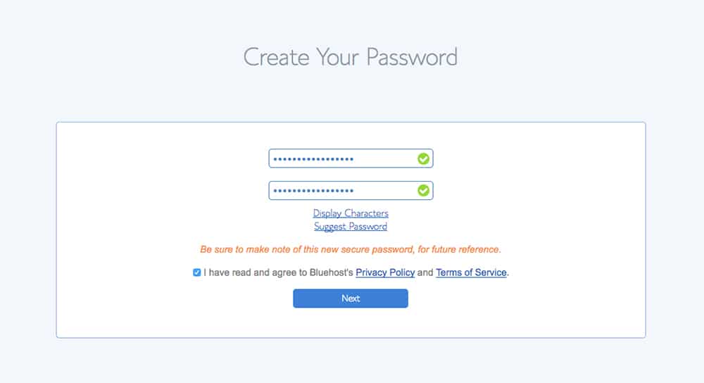 create a password