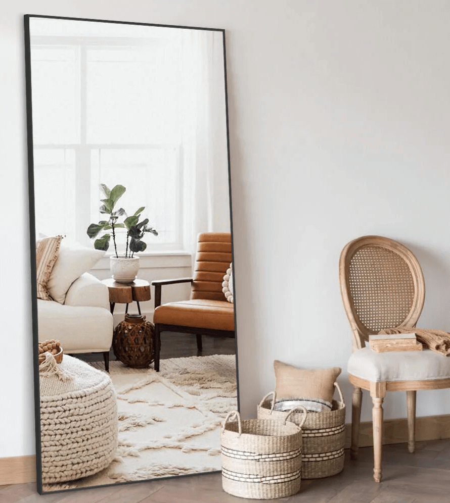 large mirror in small living room