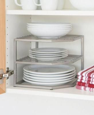 dish stacker for cabinet corner