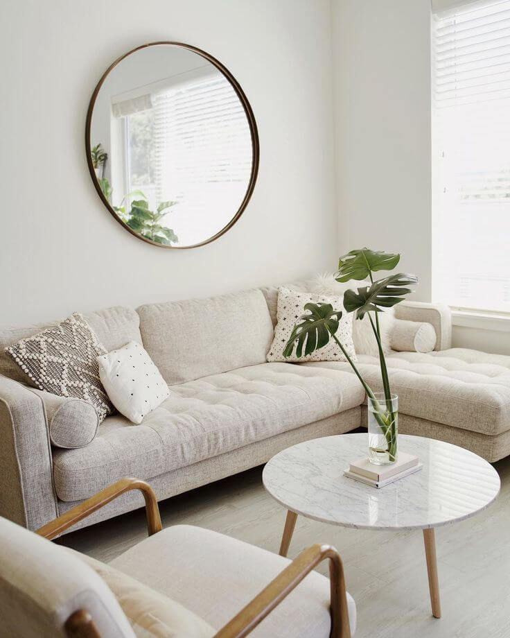 make living room look bigger with mirrors